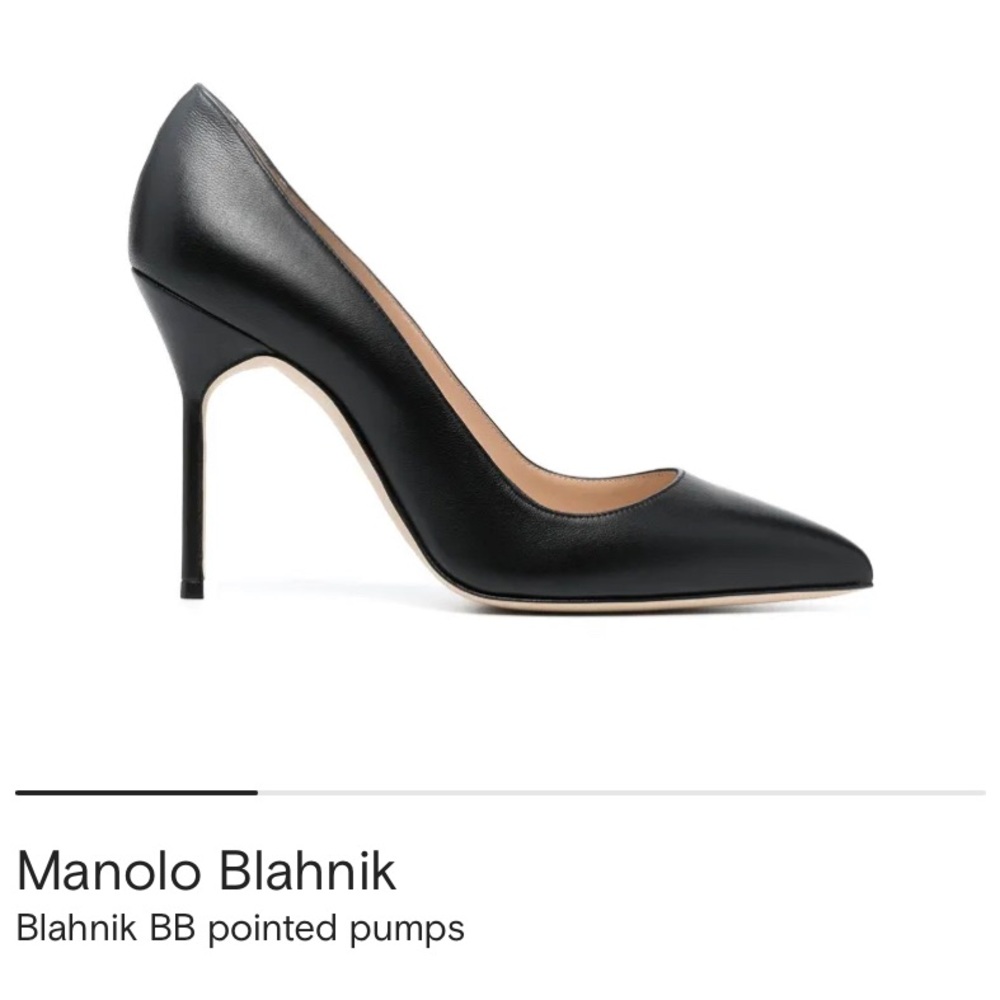 Manolo Blahnik BB 105 - Black Stiletto Heels with Pointed Toe